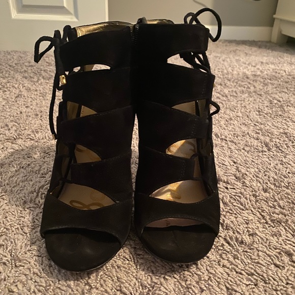 Sam Edelman Black Suede Booties - Picture 1 of 5